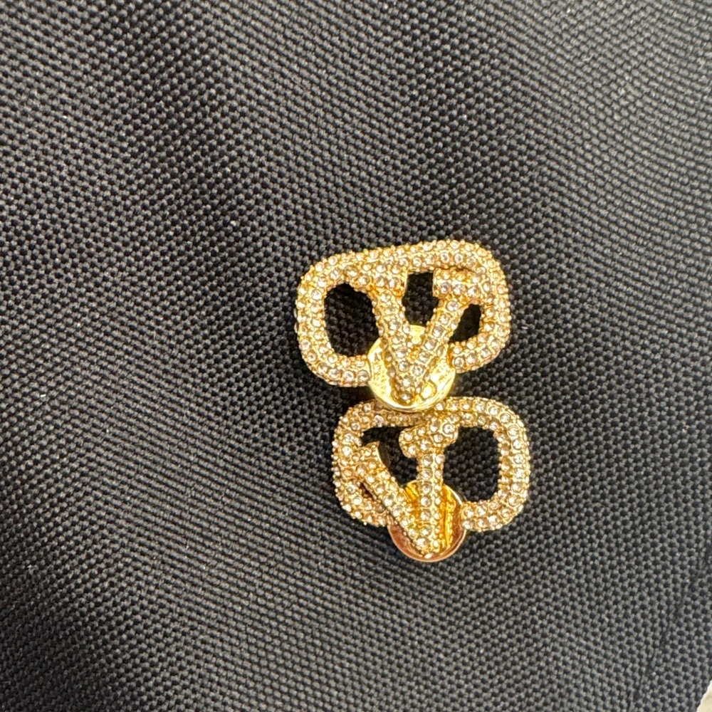 Gold Designer Logo Earrings